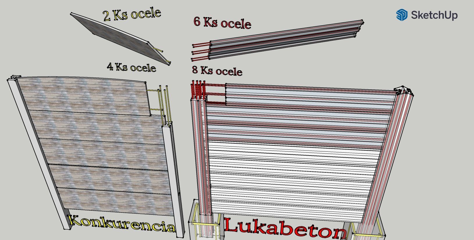 Zosilený plot detail